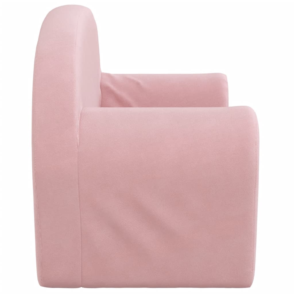 Kinder-Schlafsofa 2-Sitzer Rosa Weicher Plüsch