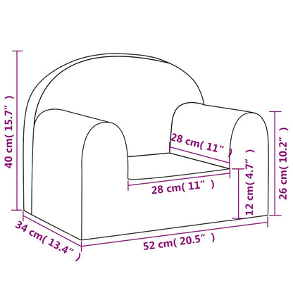 Kindersofa Creme Weicher Plüsch