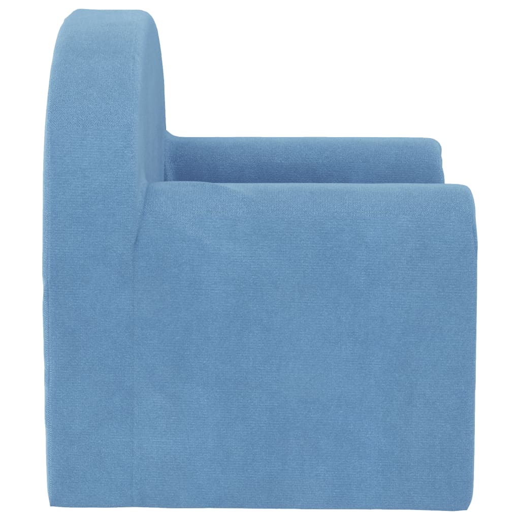 Kindersofa Blau Weich Plüsch