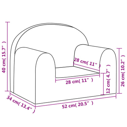 Kindersofa Rosa Weich Plüsch