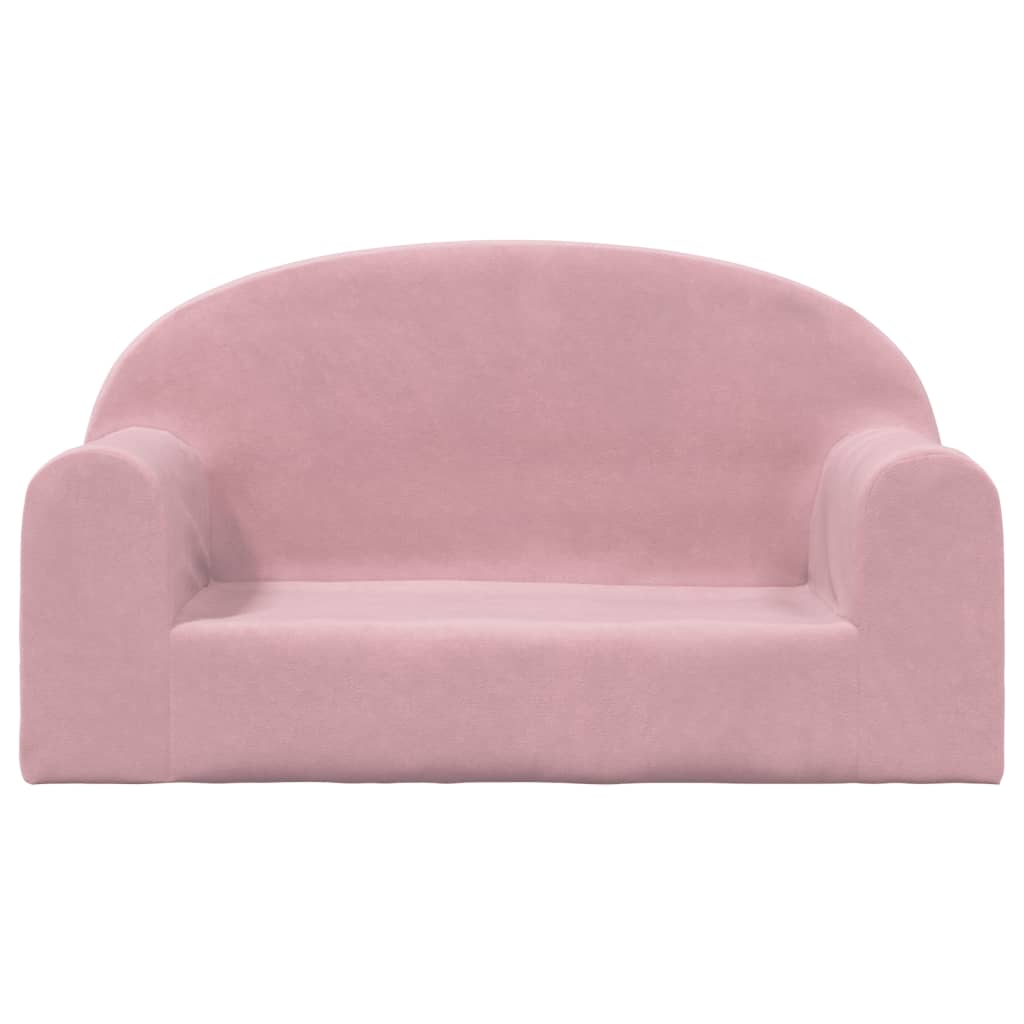 Kindersofa 2-Sitzer Rosa Weich Plüsch