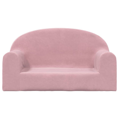 Kindersofa 2-Sitzer Rosa Weich Plüsch