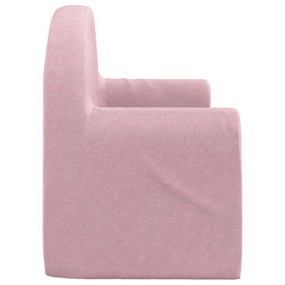 Kinder-Schlafsofa 2-Sitzer Rosa Weicher Plüsch