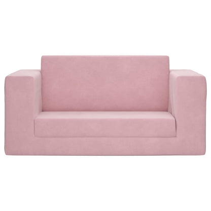 Kinder-Schlafsofa 2-Sitzer Rosa Weicher Plüsch