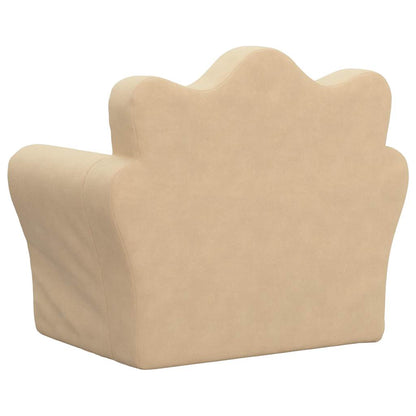 Kindersofa Creme Weicher Plüsch