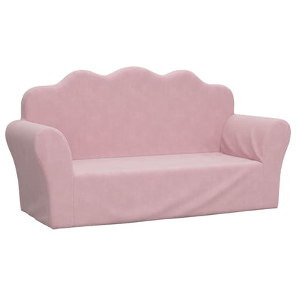 Kindersofa 2-Sitzer Rosa Weich Plüsch