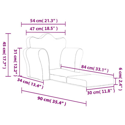 Schlafsofa für Kinder Creme Weicher Plüsch