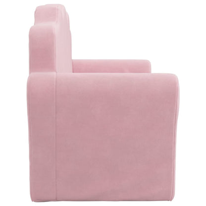 Kinder-Schlafsofa 2-Sitzer Rosa Weicher Plüsch