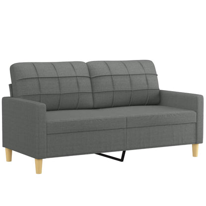 2-Sitzer-Sofa mit Zierkissen Dunkelgrau 140 cm Stoff