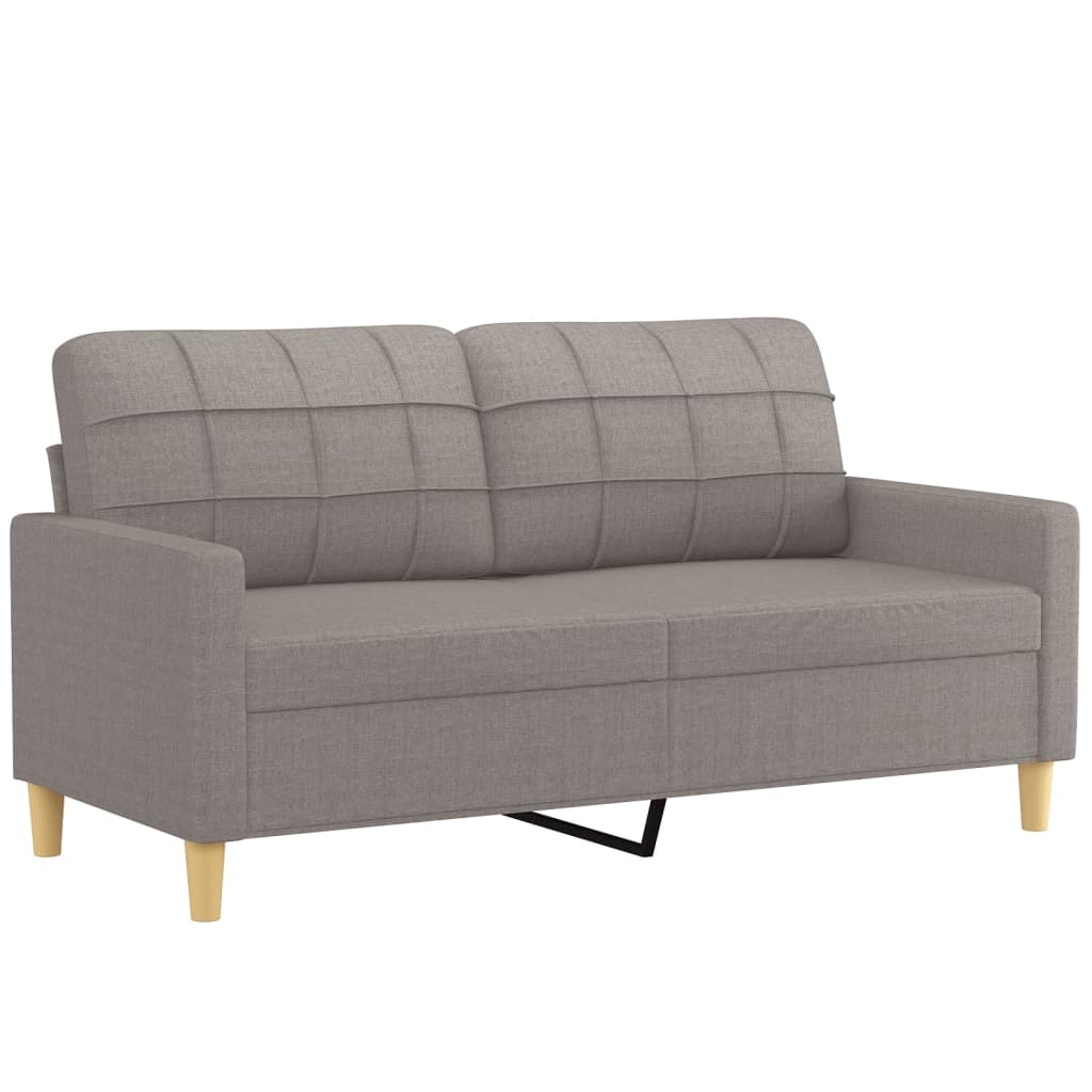 2-Sitzer-Sofa mit Zierkissen Taupe 140 cm Stoff