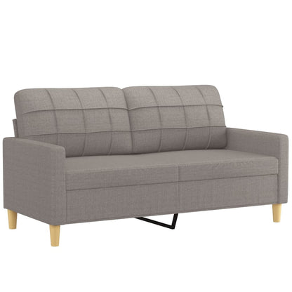 2-Sitzer-Sofa mit Zierkissen Taupe 140 cm Stoff