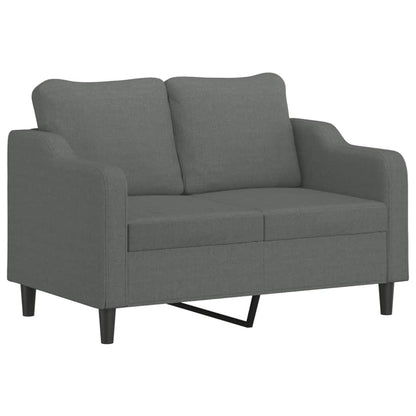 2-Sitzer-Sofa mit Zierkissen Dunkelgrau 120 cm Stoff