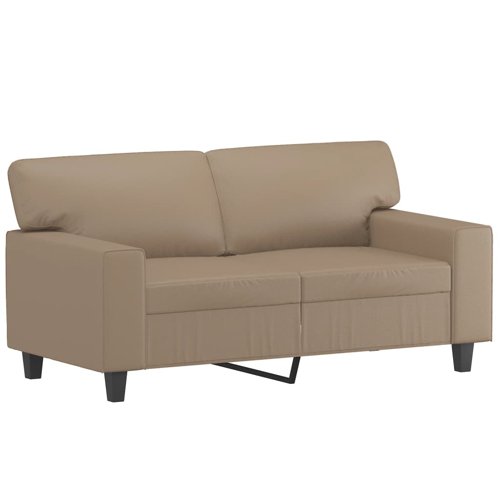 2-Sitzer-Sofa mit Zierkissen Cappuccino-Braun 120 cm Kunstleder