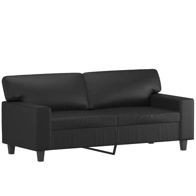 2-Sitzer-Sofa mit Zierkissen Schwarz 140 cm Kunstleder