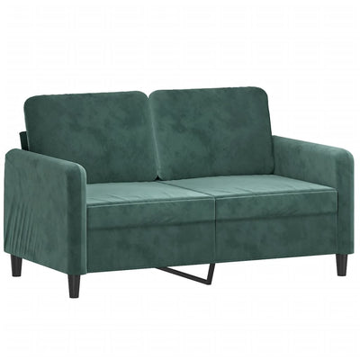 2-Sitzer-Sofa mit Zierkissen Dunkelgrün 120 cm Samt