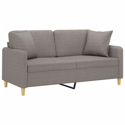 2-Sitzer-Sofa mit Zierkissen Taupe 140 cm Stoff