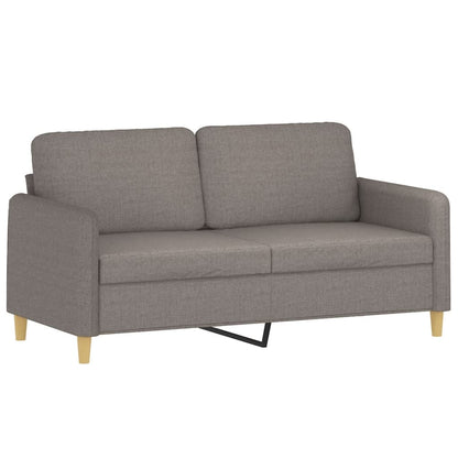 2-Sitzer-Sofa mit Zierkissen Taupe 140 cm Stoff