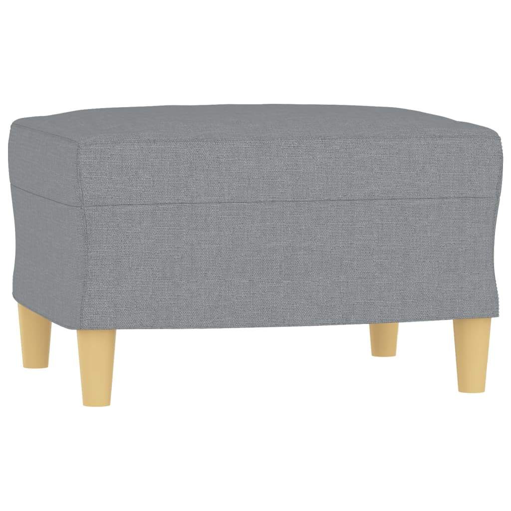 Sessel mit Hocker Hellgrau 60 cm Stoff