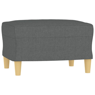 Sessel mit Hocker Dunkelgrau 60 cm Stoff