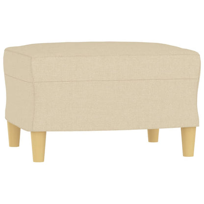 Sessel mit Hocker Creme 60 cm Stoff