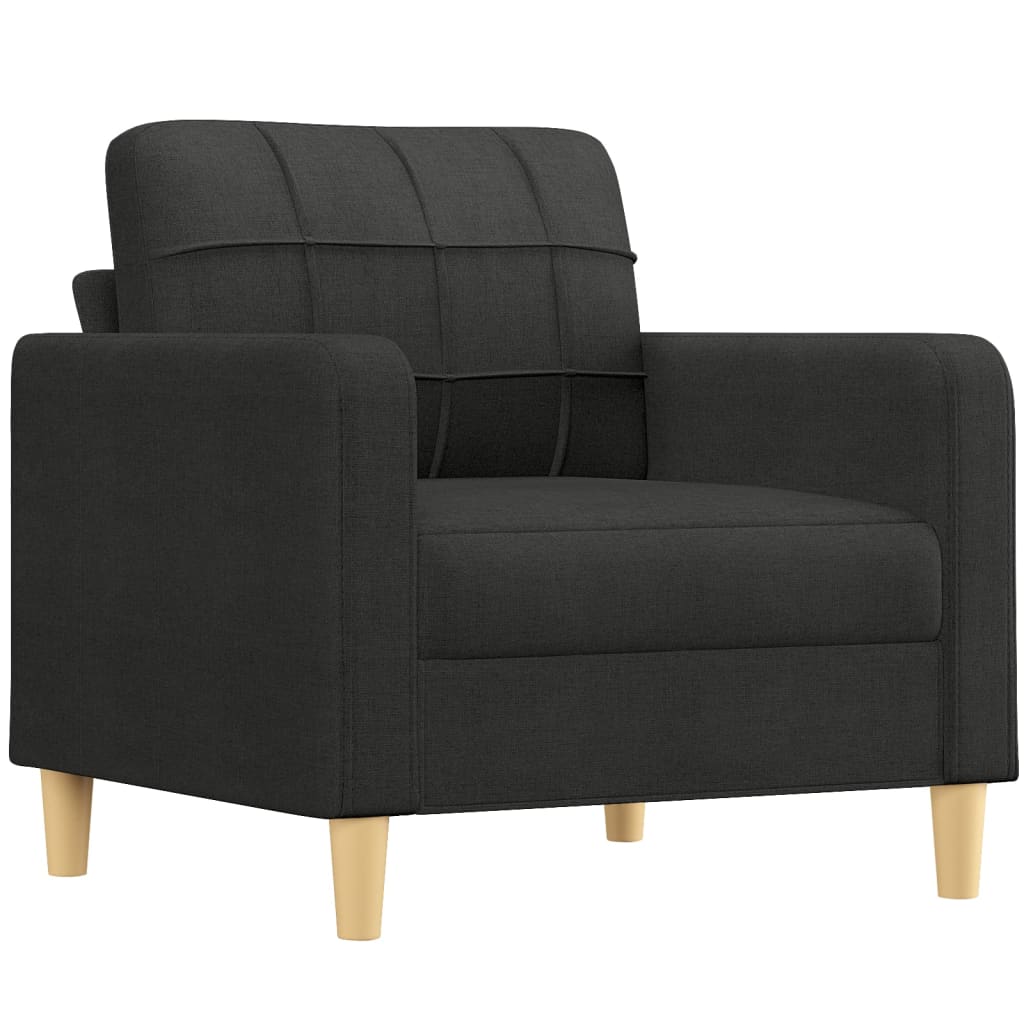 Sessel mit Hocker Schwarz 60 cm Stoff