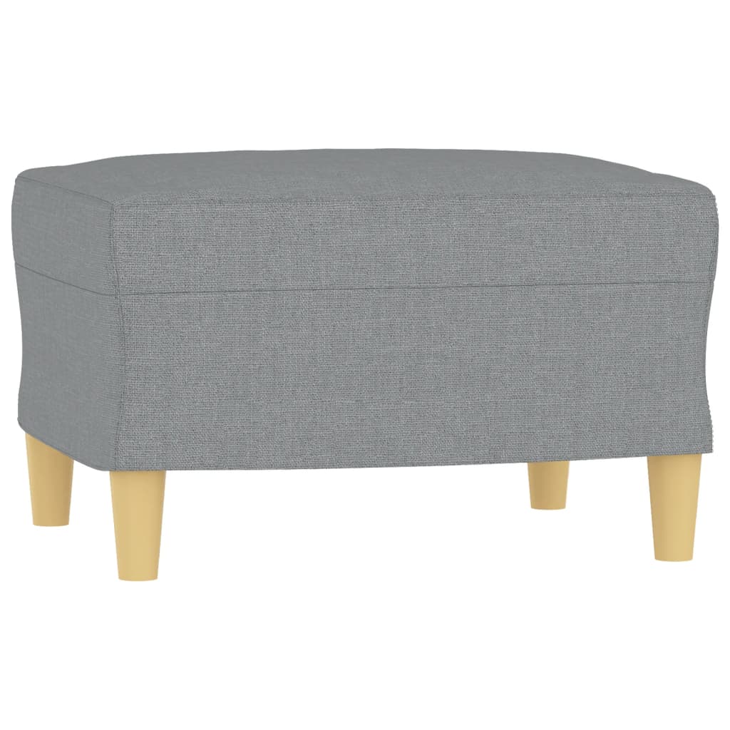 3-Sitzer-Sofa mit Hocker Hellgrau 180 cm Stoff