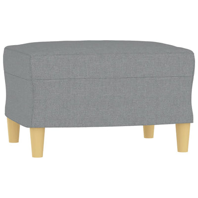 3-Sitzer-Sofa mit Hocker Hellgrau 180 cm Stoff