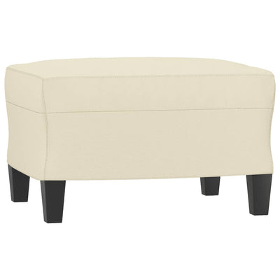 Sessel mit Hocker Creme 60 cm Kunstleder