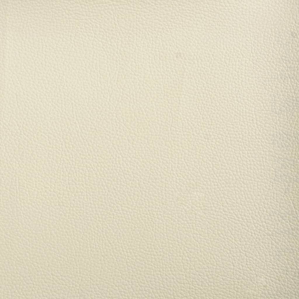 Sessel mit Hocker Creme 60 cm Kunstleder