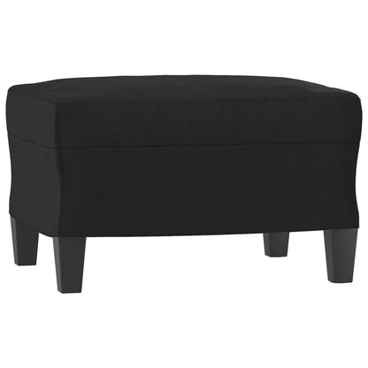 Sessel mit Hocker Schwarz 60 cm Kunstleder