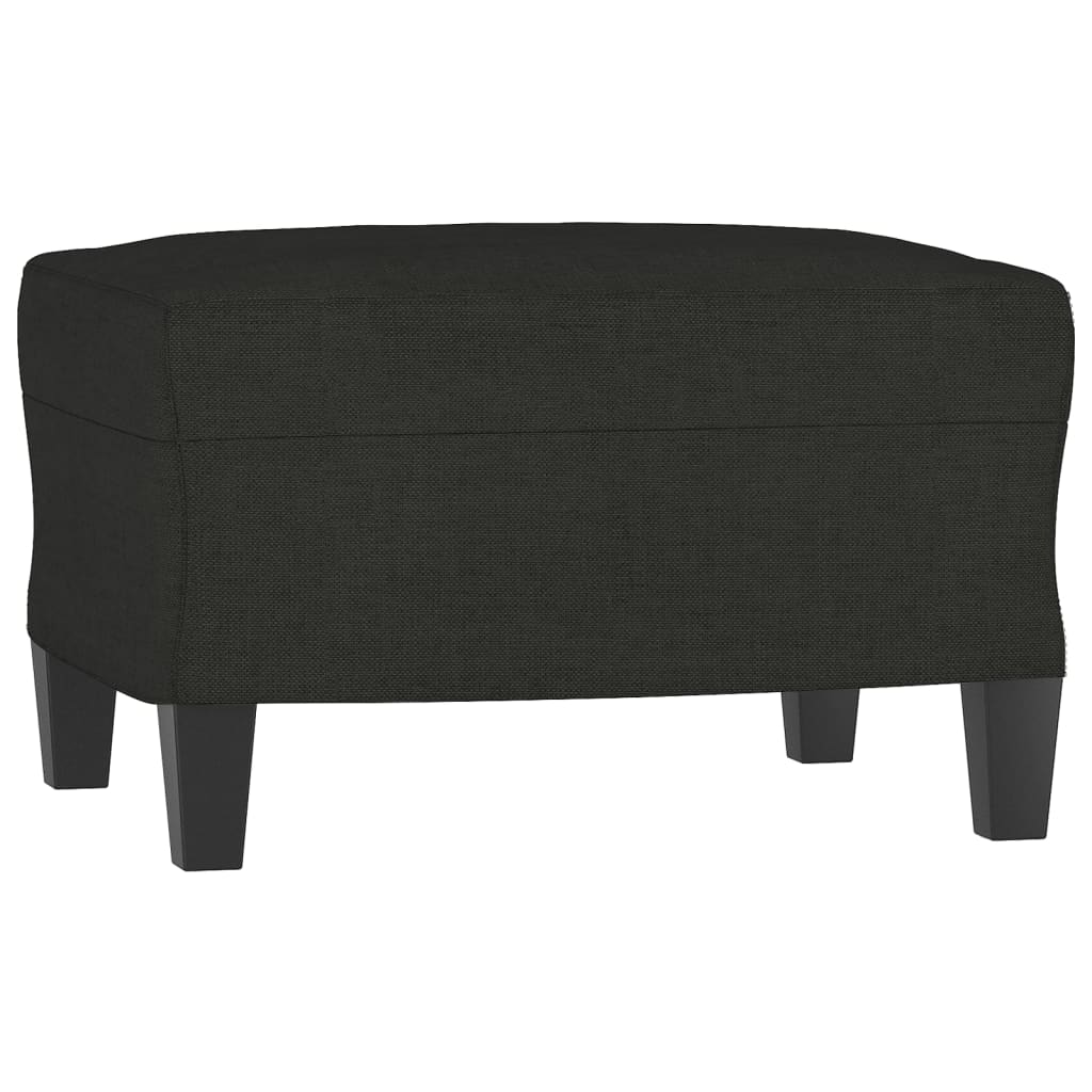 Sessel mit Hocker Schwarz 60 cm Stoff