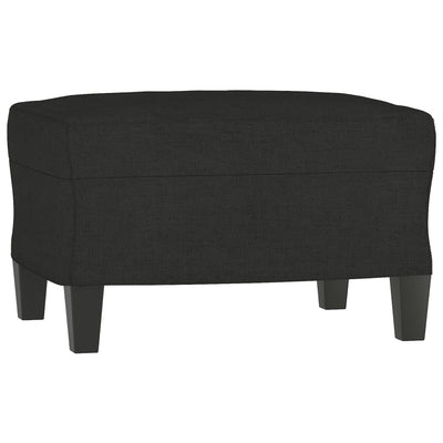 3-Sitzer-Sofa mit Hocker Schwarz 180 cm Stoff