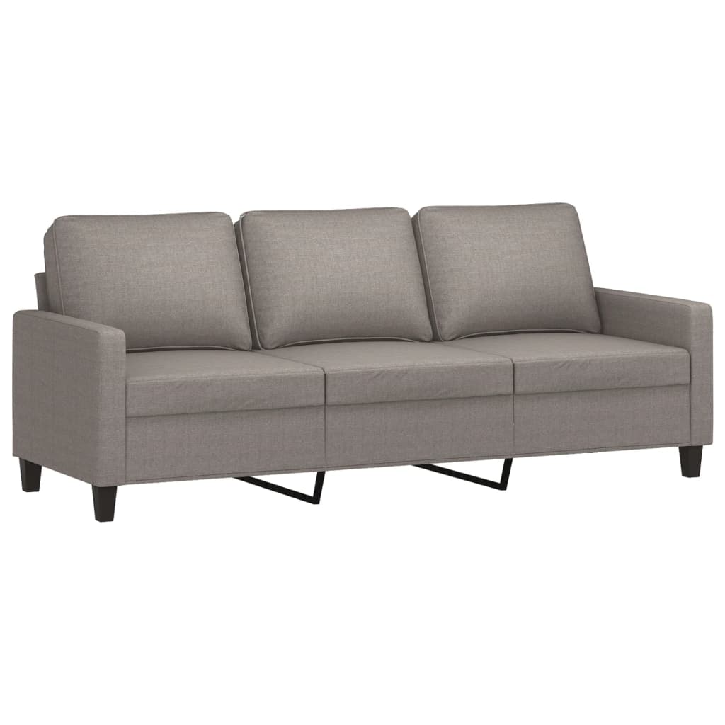 3-Sitzer-Sofa mit Hocker Taupe 180 cm Stoff