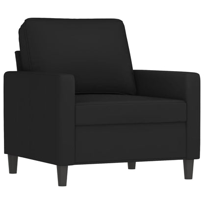 Sessel mit Hocker Schwarz 60 cm Samt