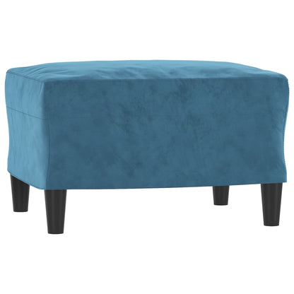 Sessel mit Hocker Blau 60 cm Samt