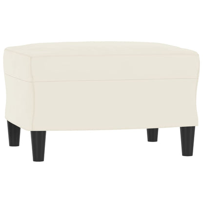 3-Sitzer-Sofa mit Hocker Creme 180 cm Samt