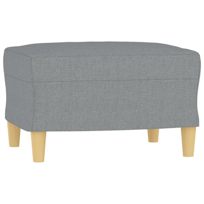 Sessel mit Hocker Hellgrau 60 cm Stoff