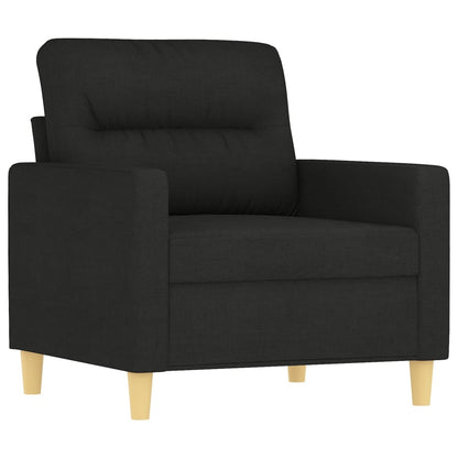 Sessel mit Hocker Schwarz 60 cm Stoff