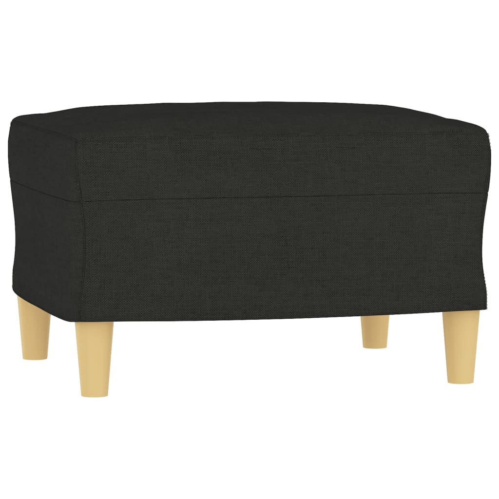 Sessel mit Hocker Schwarz 60 cm Stoff