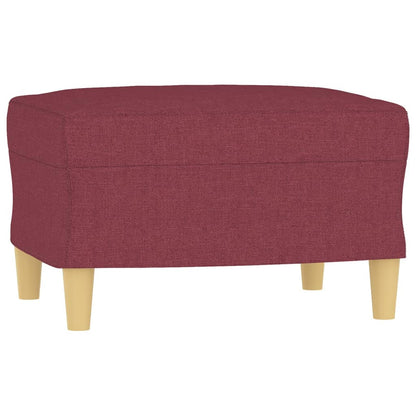 Sessel mit Hocker Weinrot 60 cm Stoff