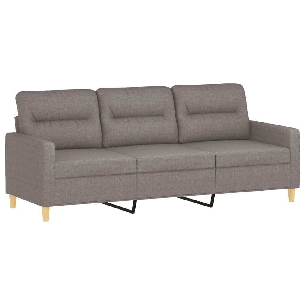 3-Sitzer-Sofa mit Hocker Taupe 180 cm Stoff