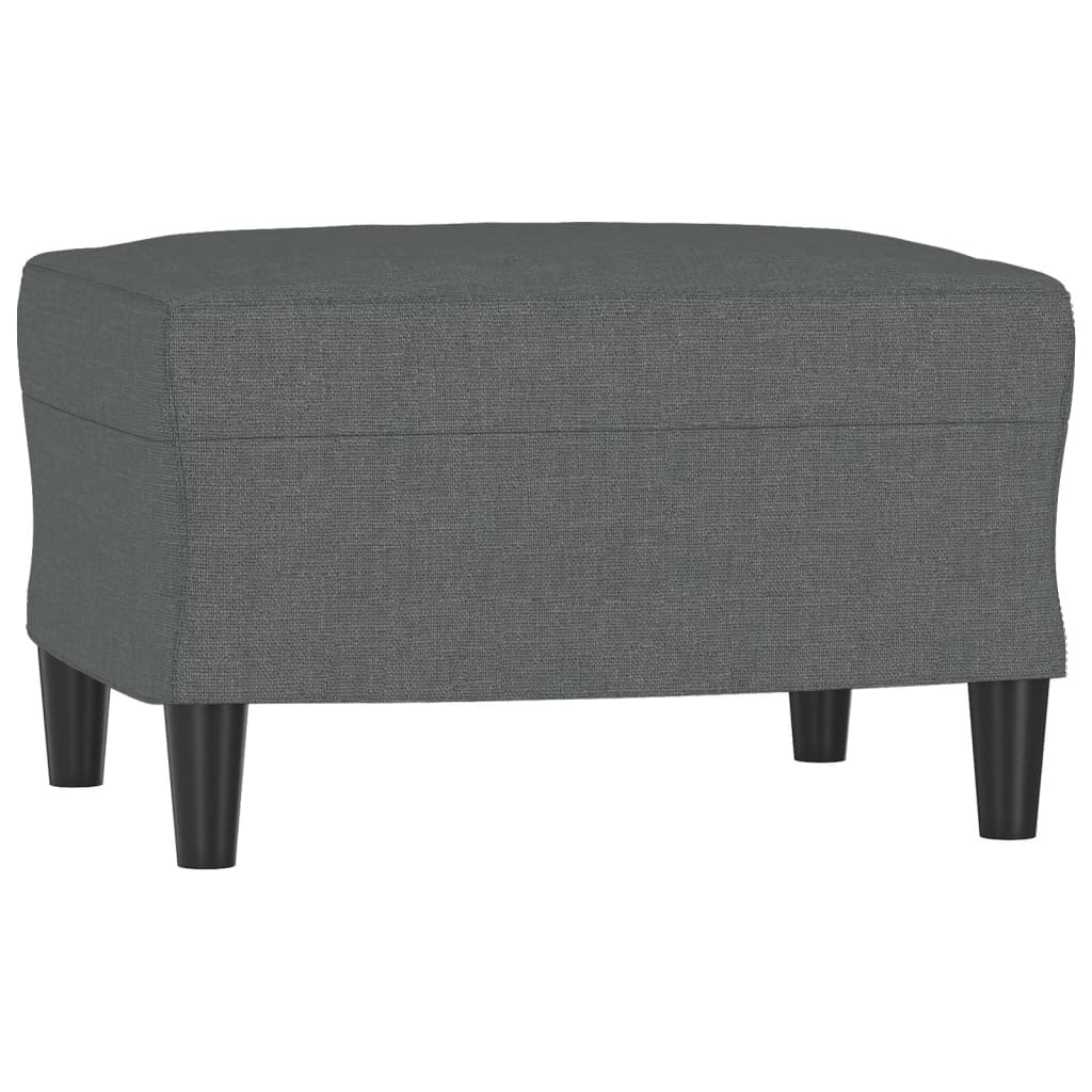 Sessel mit Hocker Dunkelgrau 60 cm Stoff