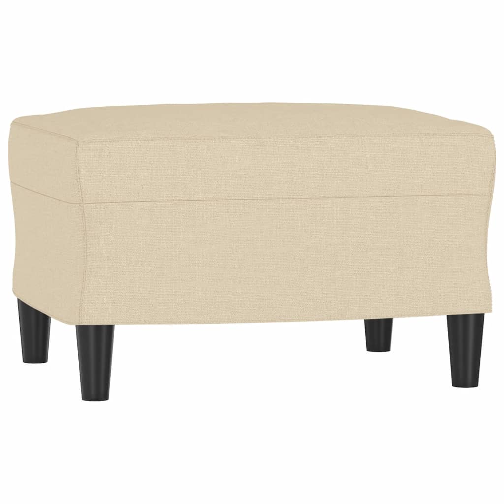 Sessel mit Hocker Creme 60 cm Stoff