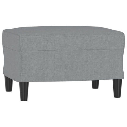 3-Sitzer-Sofa mit Hocker Hellgrau 180 cm Stoff