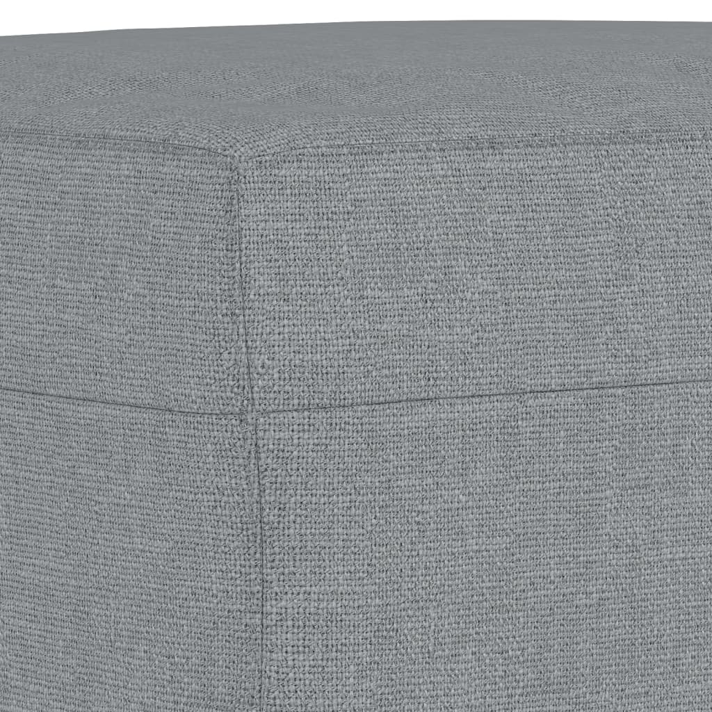 Sessel mit Hocker Hellgrau 60 cm Stoff