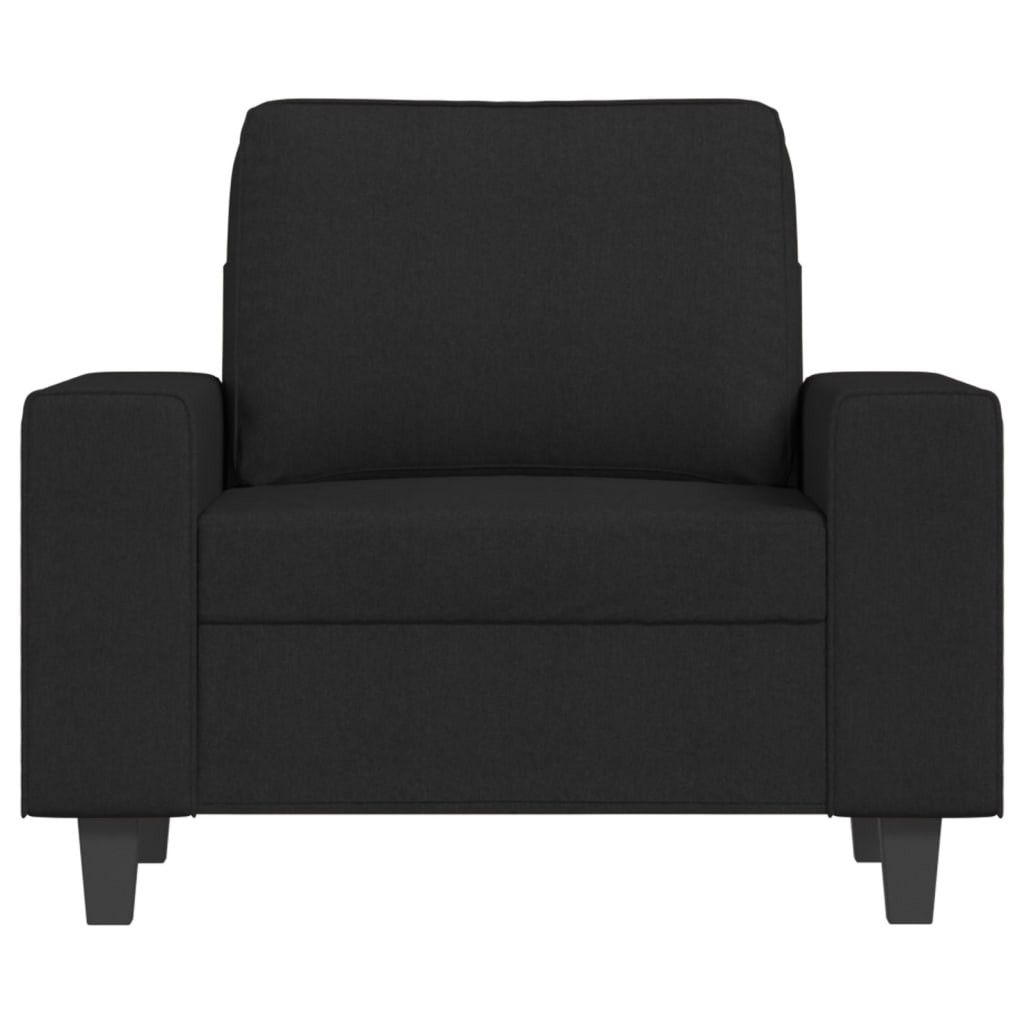 Sessel mit Hocker Schwarz 60 cm Stoff