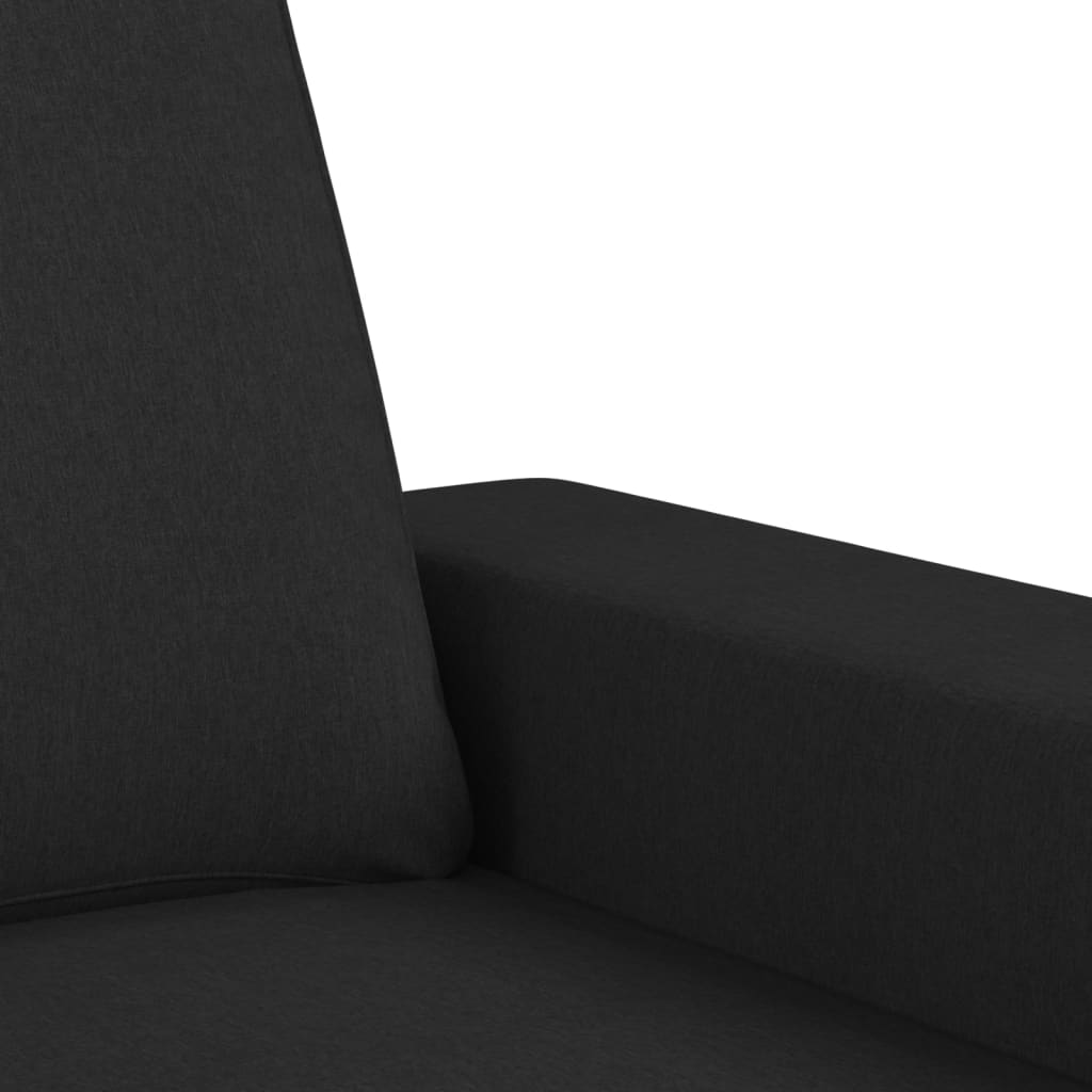 Sessel mit Hocker Schwarz 60 cm Stoff