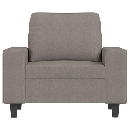 Sessel mit Hocker Taupe 60 cm Stoff