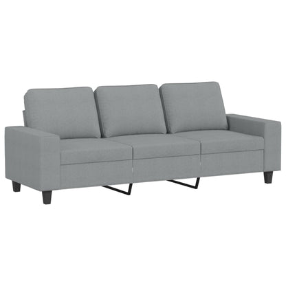 3-Sitzer-Sofa mit Hocker Hellgrau 180 cm Stoff