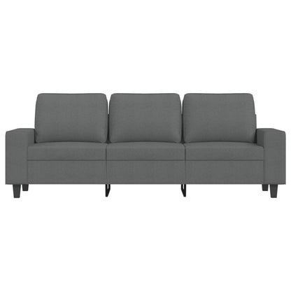 3-Sitzer-Sofa mit Hocker Dunkelgrau 180 cm Stoff